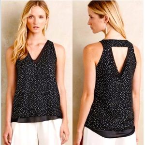 Anthropologie Cooper & Ella Moonshower Tank Top in Black with Metallic dots.